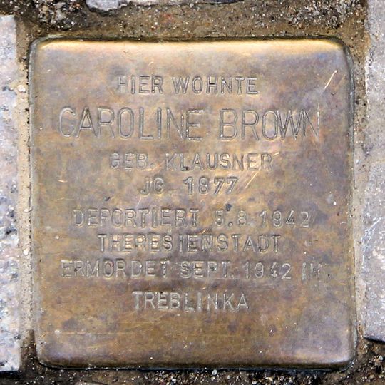 Stolperstein dedicated to Caroline Brown