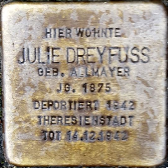 Stolperstein en memoria de Julie Dreyfuss geb. Altmayer