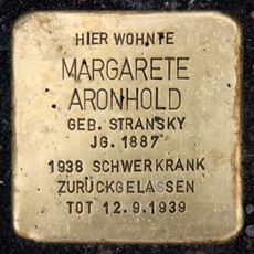 Stolperstein à la mémoire de Margarete Aronhold