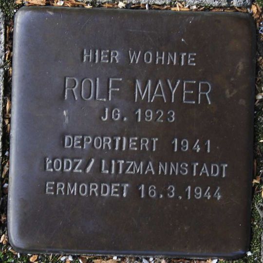 Stolperstein à la mémoire de Rolf Mayer