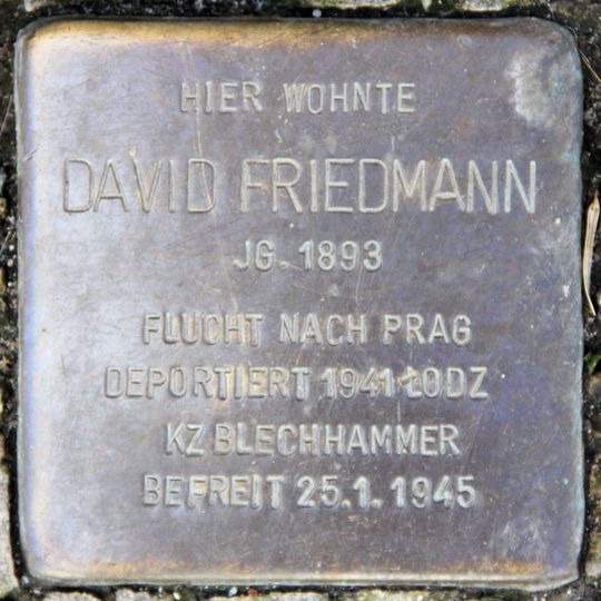 Stolperstein dedicated to David Friedmann