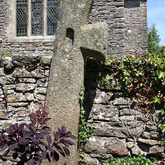 Church of St Bartholmew Cross Against South Wall in Churchyard