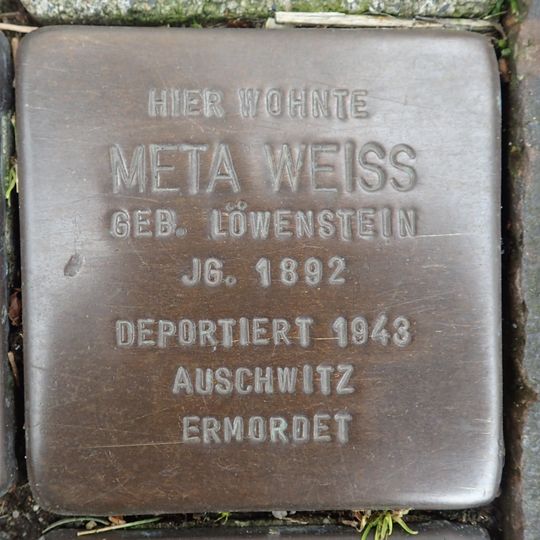 Stolperstein à la mémoire de Meta Weiss