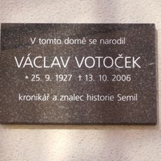 Plaque to Václav Votoček in Semily