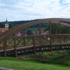 Lávka přes Farský potok v Záblatí před ústím do Blanice