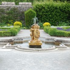 Fountain to north of St Fagans Castle in the Dutch Garden