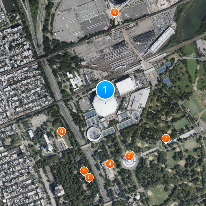 Estadio Arthur Ashe Mapa