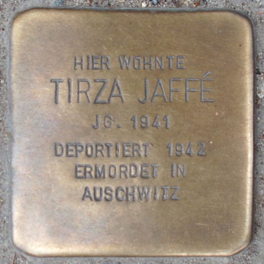 Stolperstein dedicated to Tirza Jaffé