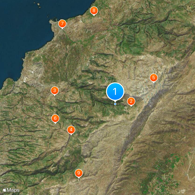 Valle di Qadisha Mappa