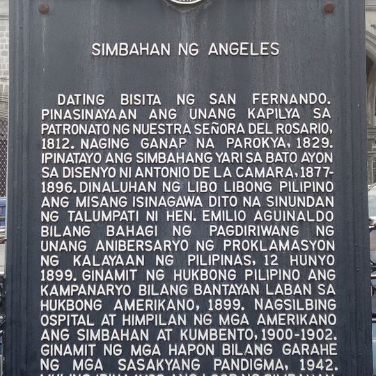 Church of Angeles historical marker