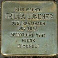 Stolperstein dedicated to Frieda Lundner