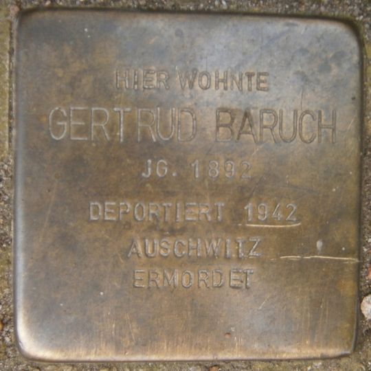 Stolperstein dedicated to Gertrud Baruch