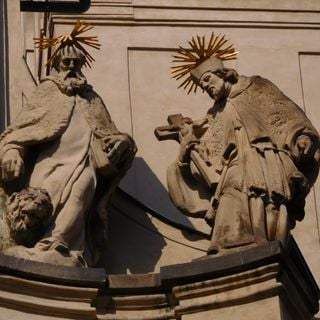 Statues on the facade of Church of St. Gallus (right side)