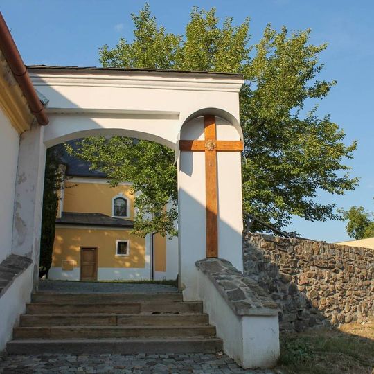 Dřevěný kříž v Zábřehu na ulici Komenského