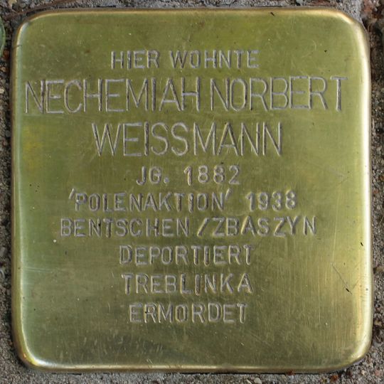Stolperstein en memoria de Nechemiah Norbert Weissmann