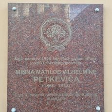 Commemorative plaque to Minna Matilde Vilhelmine Petkevica