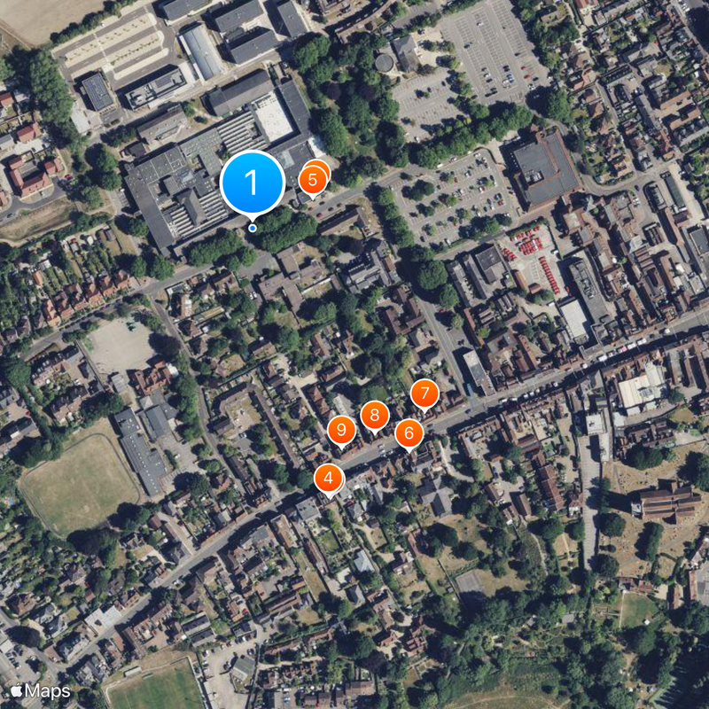 University for the Creative Arts Map