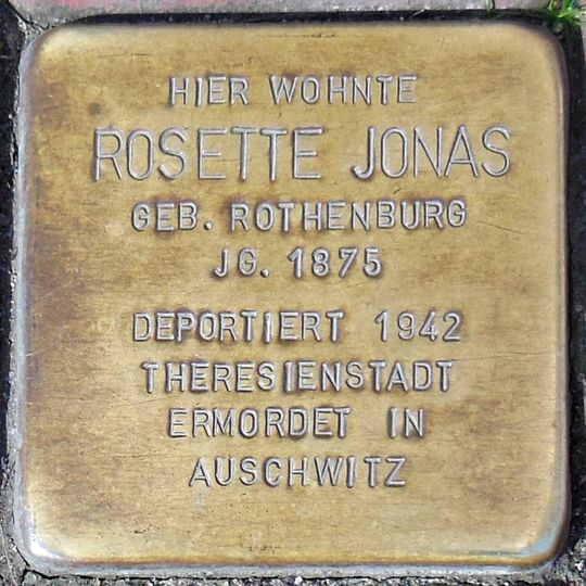Stolperstein dedicated to Rosette Jonas