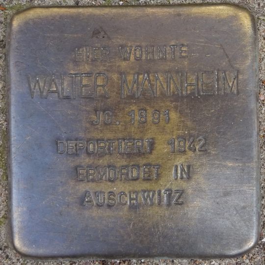Stolperstein em memória de Walter Mannheim