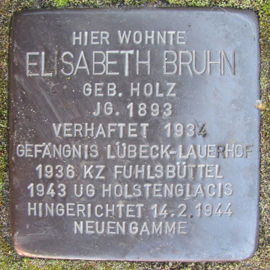 Stolperstein en memoria de Elisabeth Bruhn
