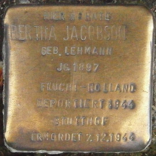 Stolperstein dedicated to Bertha Jacobson