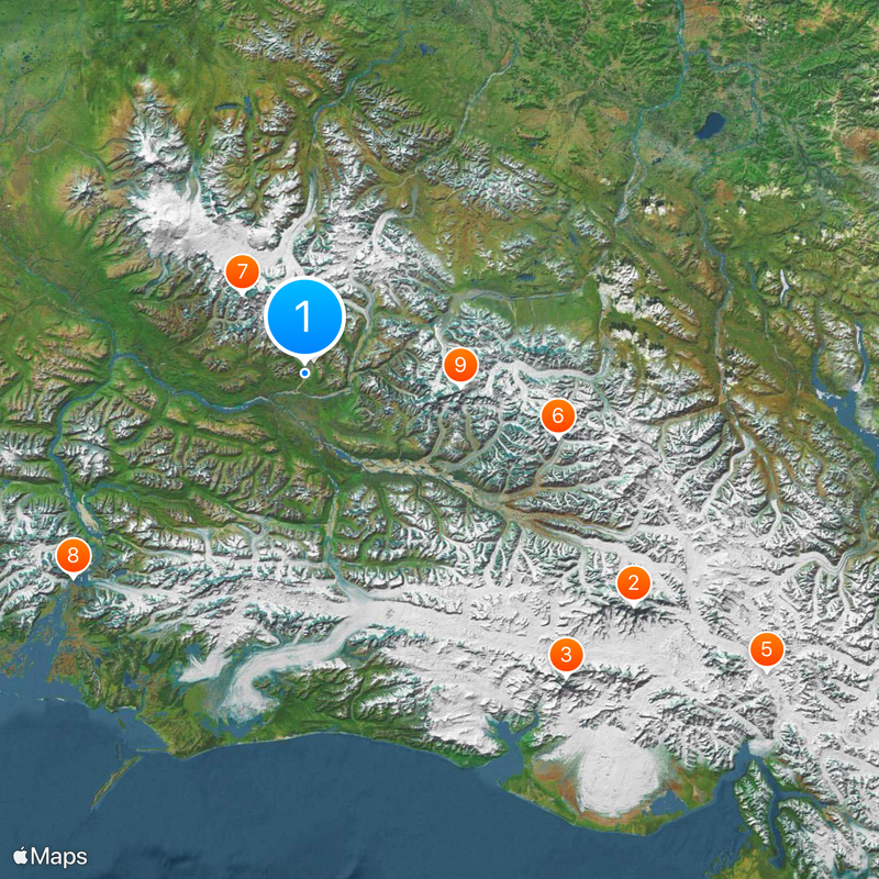 Wrangell–St. Elias National Park and Preserve Kaart