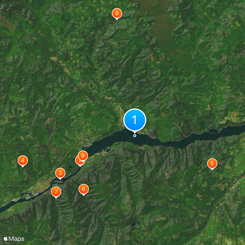 Garganta del río Columbia Mapa