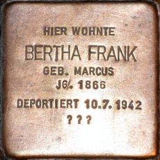 Stolperstein dedicated to Bertha Frank