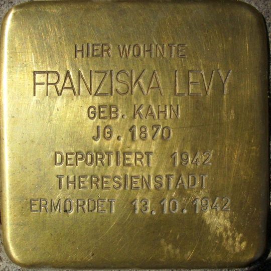 Stolperstein dedicated to Franziska Levy