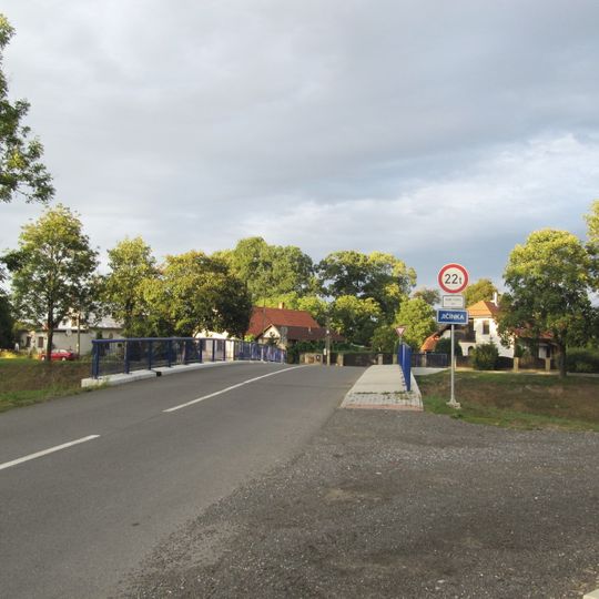 Most přes Jičínku u Malostranské ulice v Šenově u Nového Jičína