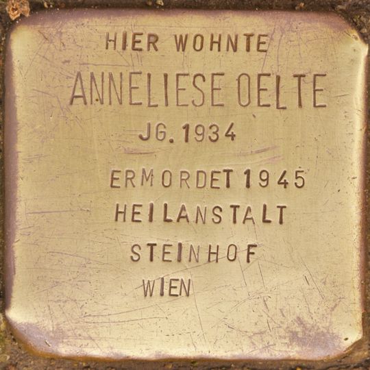 Stolperstein dedicated to Anneliese Oelte