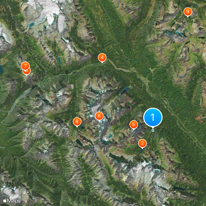 Valley of the Ten Peaks Map
