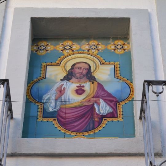 Ceramic panel of the Heart of Jesus Christ in Gata de Gorgos