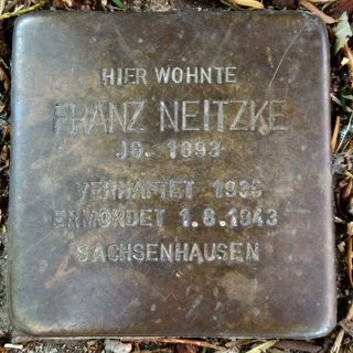 Stolperstein dedicated to Franz Neitzke