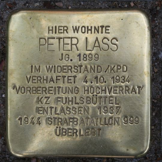 Stolperstein en memoria de Peter Lass