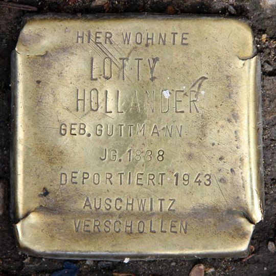 Stolperstein dedicated to Lotty Hollander