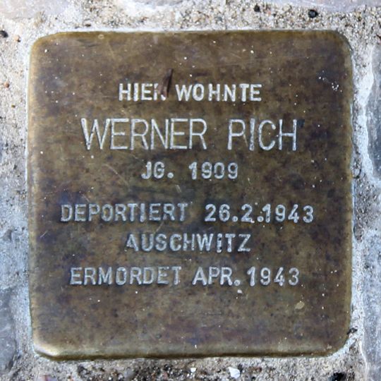 Stolperstein dedicated to Werner Pich