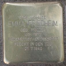 Stolperstein dedicated to Emma Friedheim