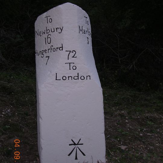 Milestone On A4 At Stitchcombe Road Junction
