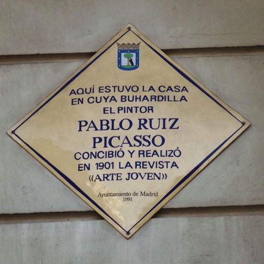 Placa conmemorativa en honor a Pablo Ruiz Picasso