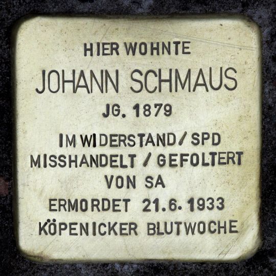 Stolperstein em memória de Johann Schmaus