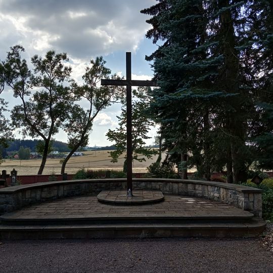 Central cross at Trutnov cemetery