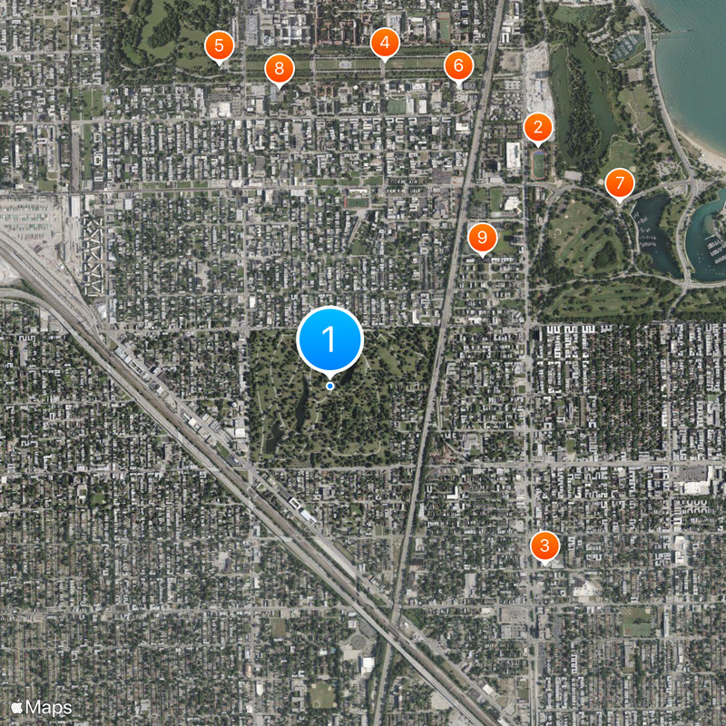 Oak Woods Cemetery Mapa