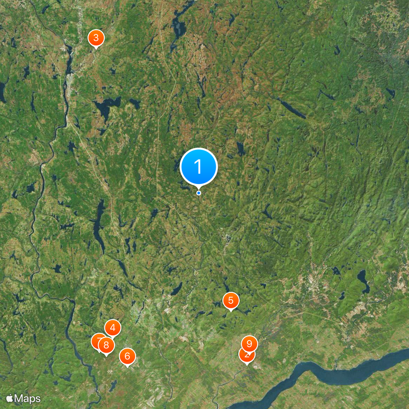 Laurentian Mountains Map