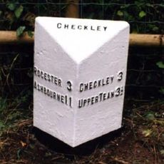 Milepost, E of Hollington