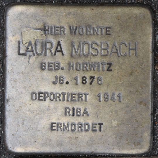 Stolperstein dedicated to Laura Mosbach