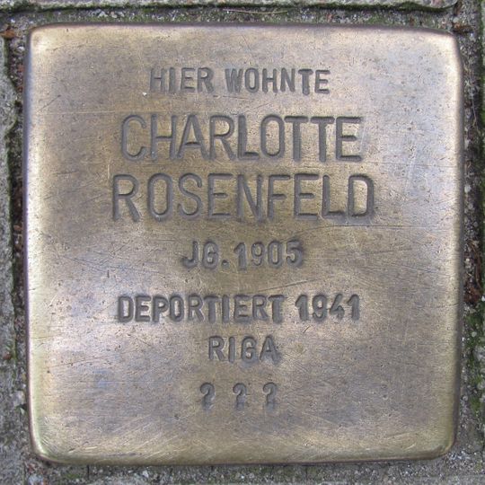 Stolperstein en memoria de Charlotte Rosenfeld