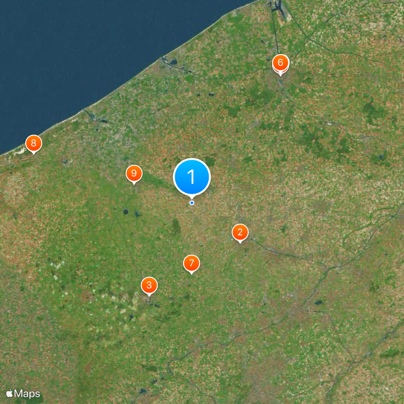 Prowincja Flandria Zachodnia Mapa