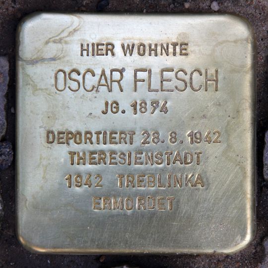 Stolperstein dedicated to Oscar Flesch