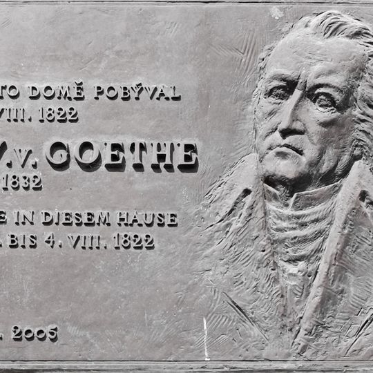 Goethova pamětní deska na domě Staré náměstí 25 v Sokolově